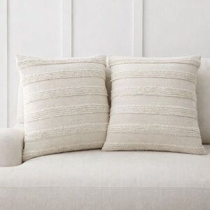 Pottery Barn Damia Handwoven Textured Pillow Sham 2 Pillow Covers